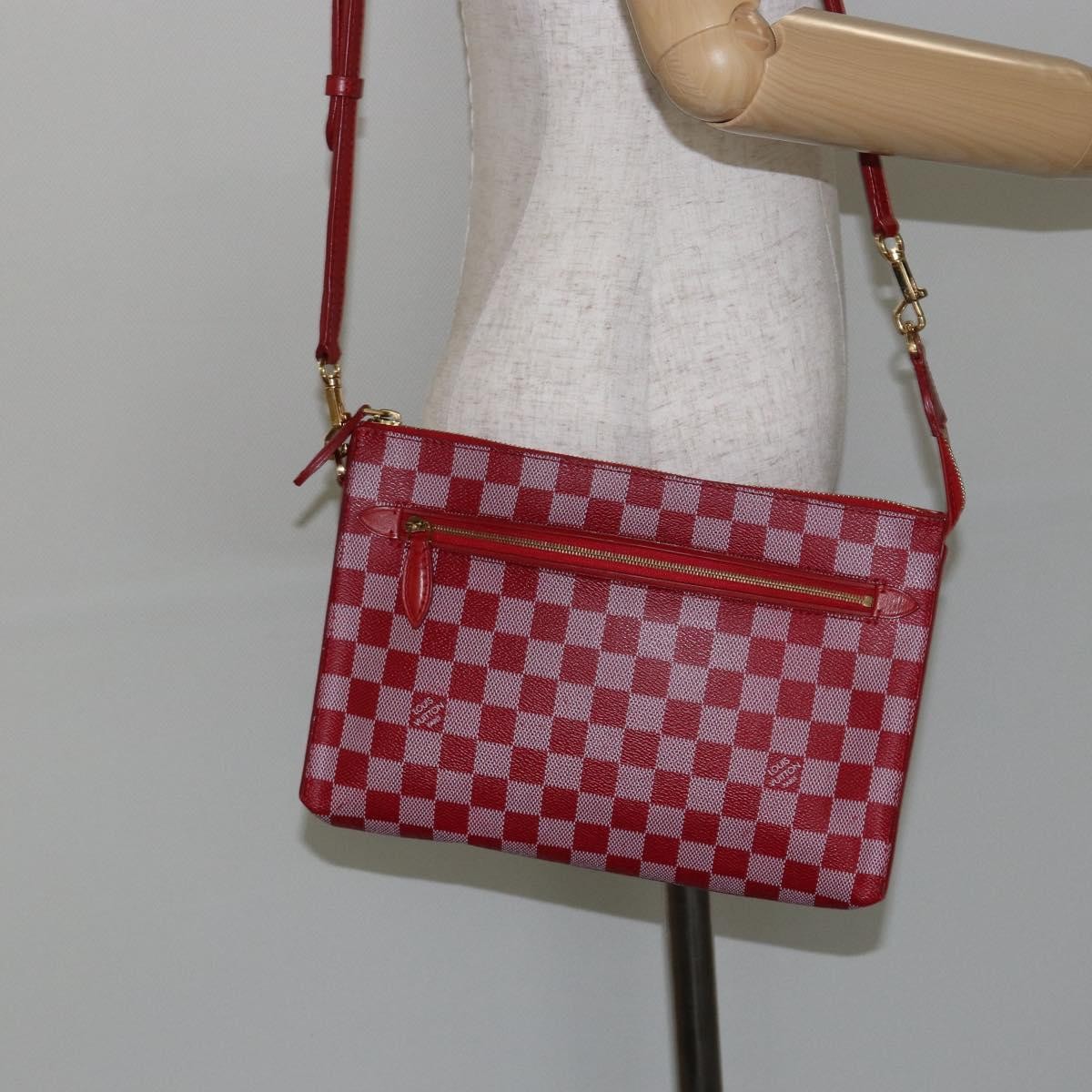 Louis Vuitton Modul Handbag Damier Couleurs, RED, CANVAS, Clutche & pouche