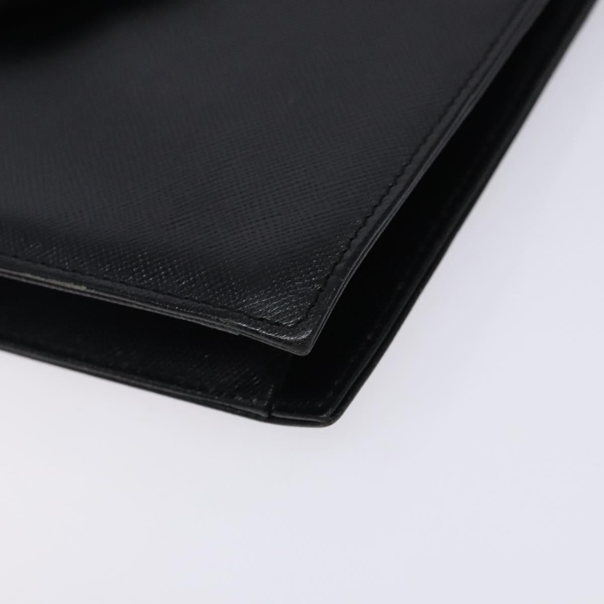 Saint Laurent Vintage Envelope Flap Clutch Leather, BLACK, LEATHER, Clutche & pouche