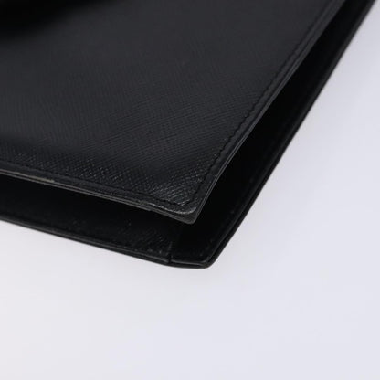 Saint Laurent Vintage Envelope Flap Clutch Leather, BLACK, LEATHER, Clutche & pouche