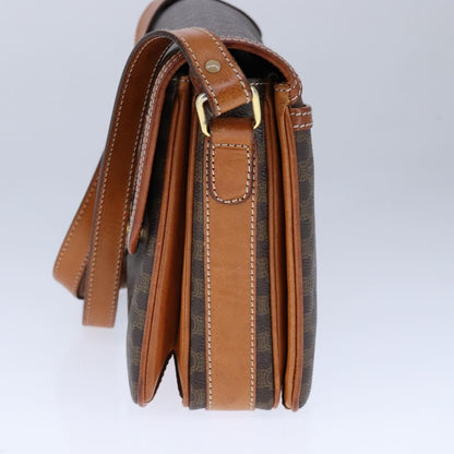 Celine Macadam Shoulder Bag PVC Leather, BROWN, CANVAS, Shoulder bag