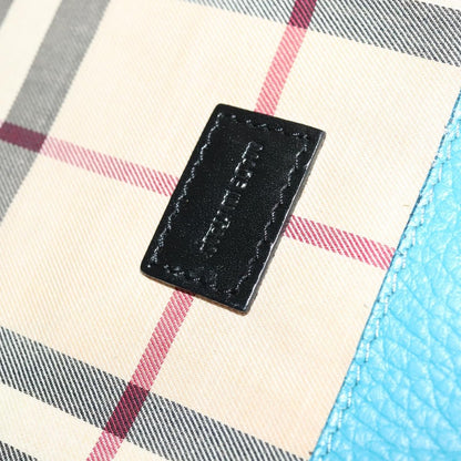Burberry Tote Leather, BLUE, LEATHER, Tote bag