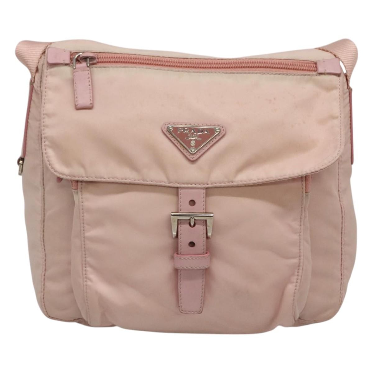 Prada Buckle Messenger Bag Tessuto, PINK, NYLON, Shoulder bag