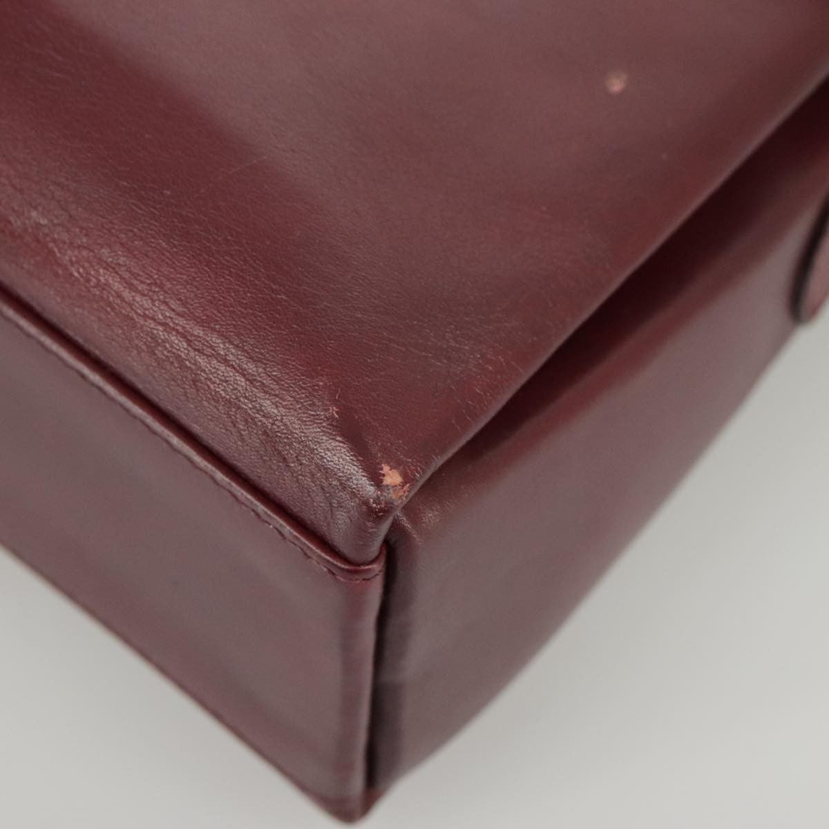 Celine Circle logo Leather, BURGUNDY, LEATHER, Shoulder bag