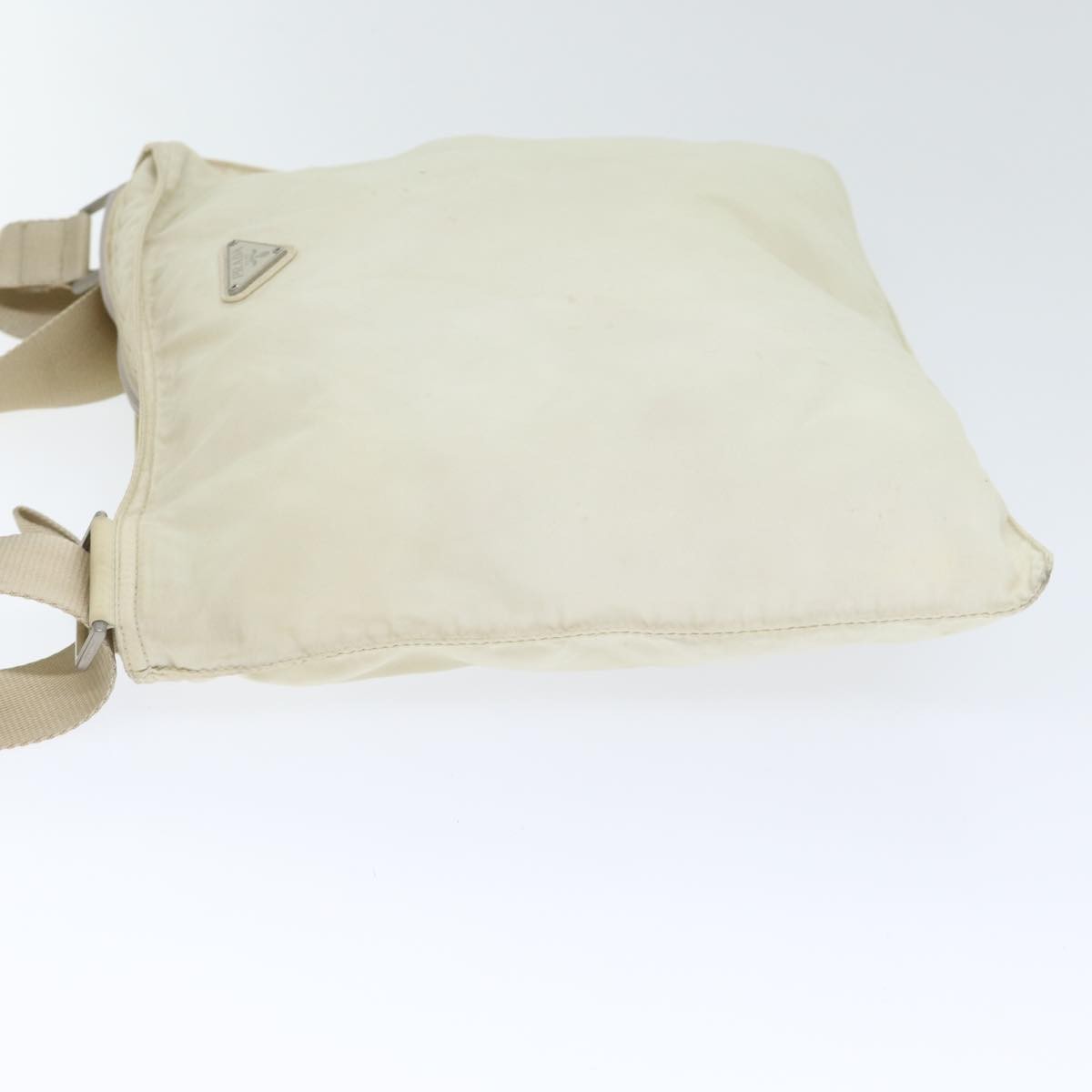 Prada Front Pocket Messenger Bag Tessuto, WHITE, NYLON, Shoulder bag