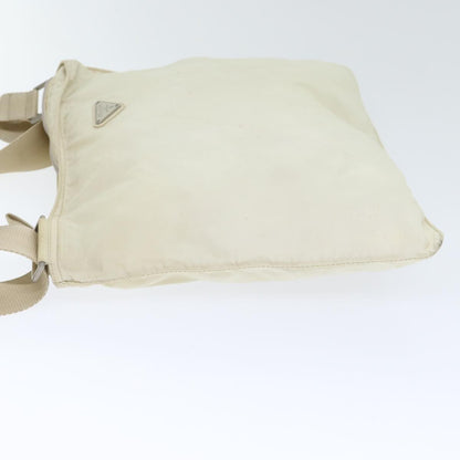 Prada Front Pocket Messenger Bag Tessuto, WHITE, NYLON, Shoulder bag