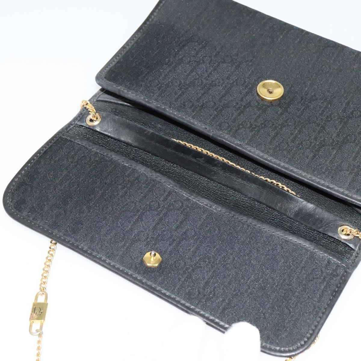 Christian Dior Vintage Trotter Flap Crossbody Bag Canvas, BLACK, CANVAS, Shoulder bag