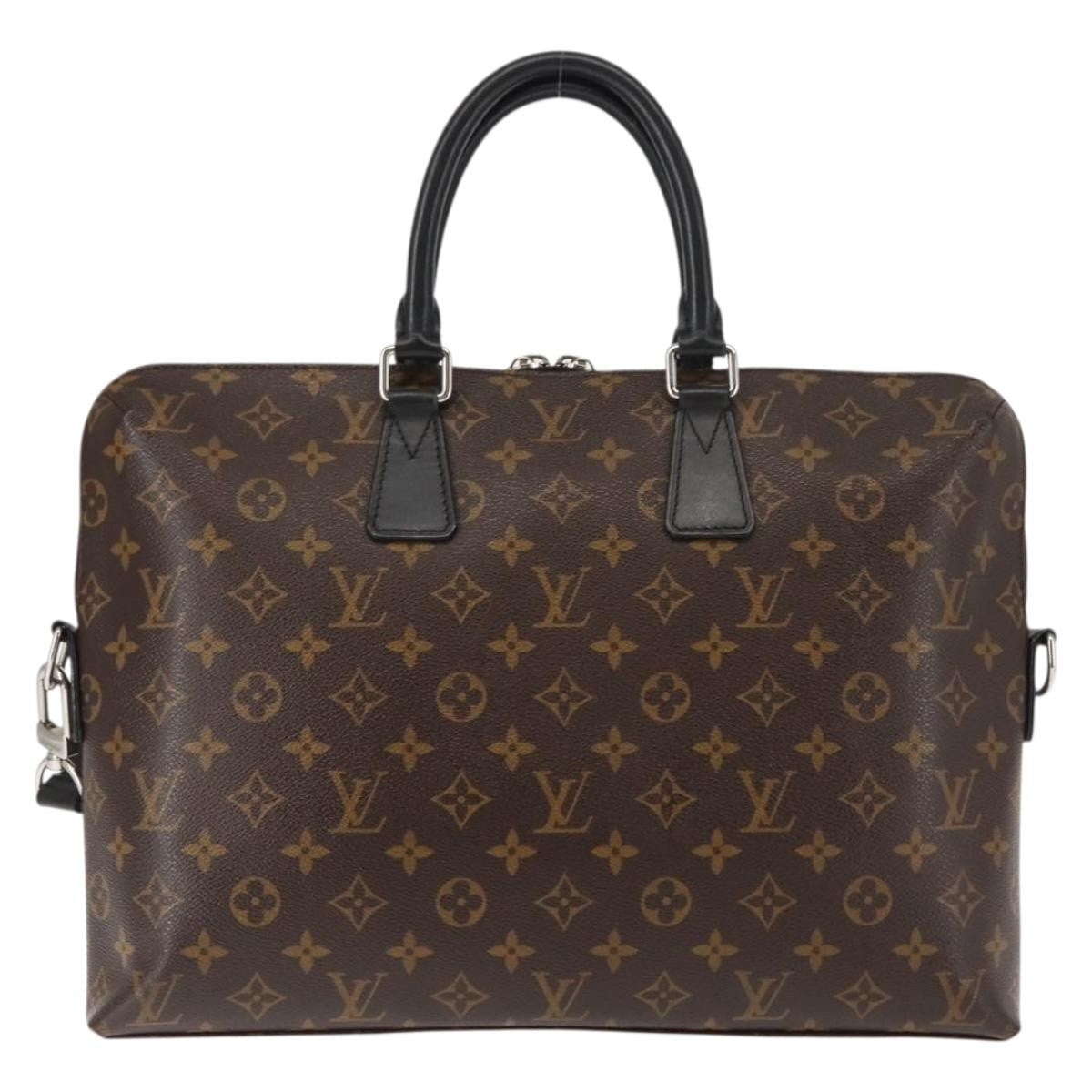 Louis Vuitton Porte-Documents Jour Bag Macassar Monogram Canvas, BROWN, CANVAS, Briefcase