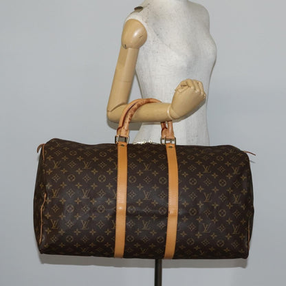 Louis Vuitton Keepall Bag Monogram Canvas, BROWN, CANVAS, Travel bag