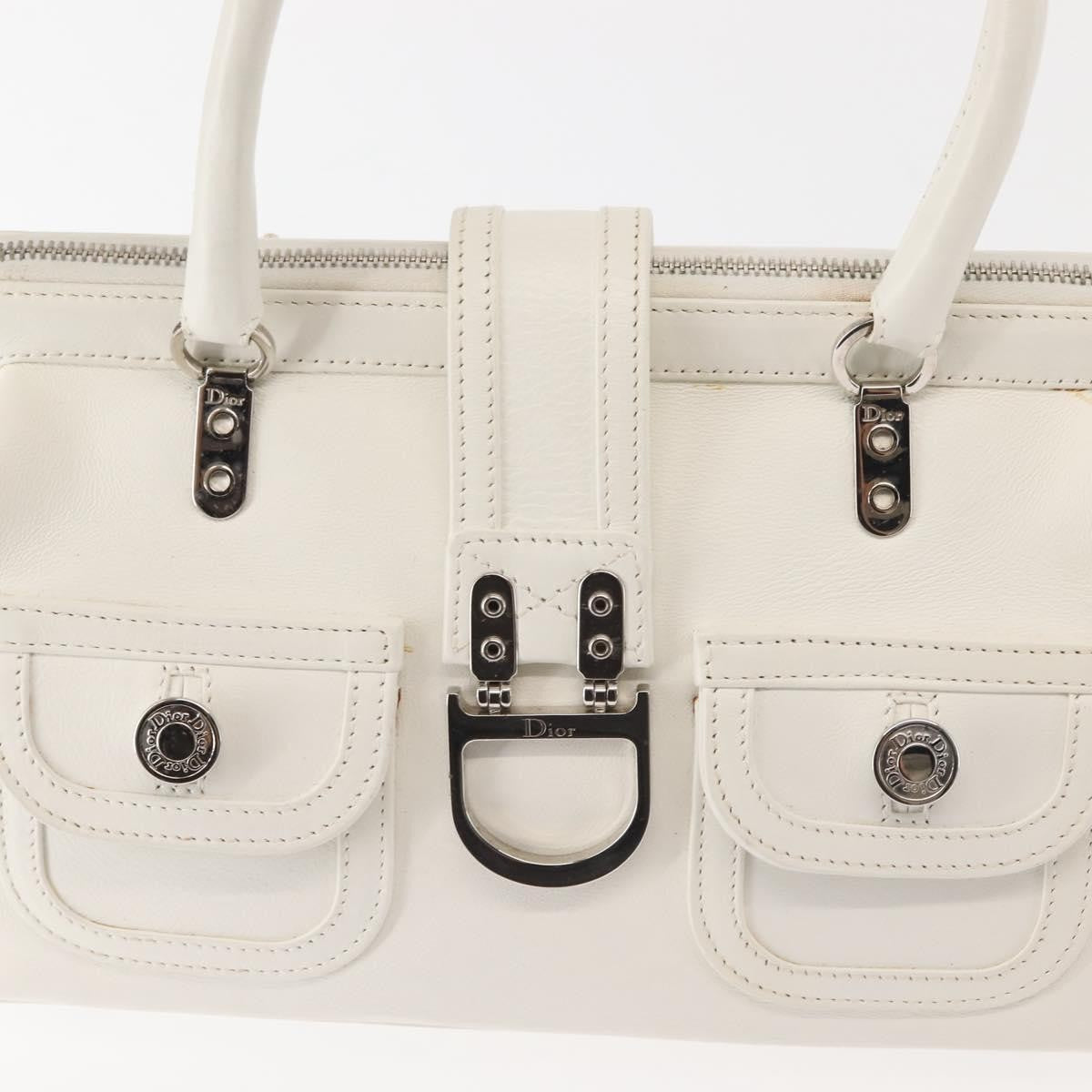 Christian Dior Vintage Handbag Leather, WHITE, LEATHER, Handbag