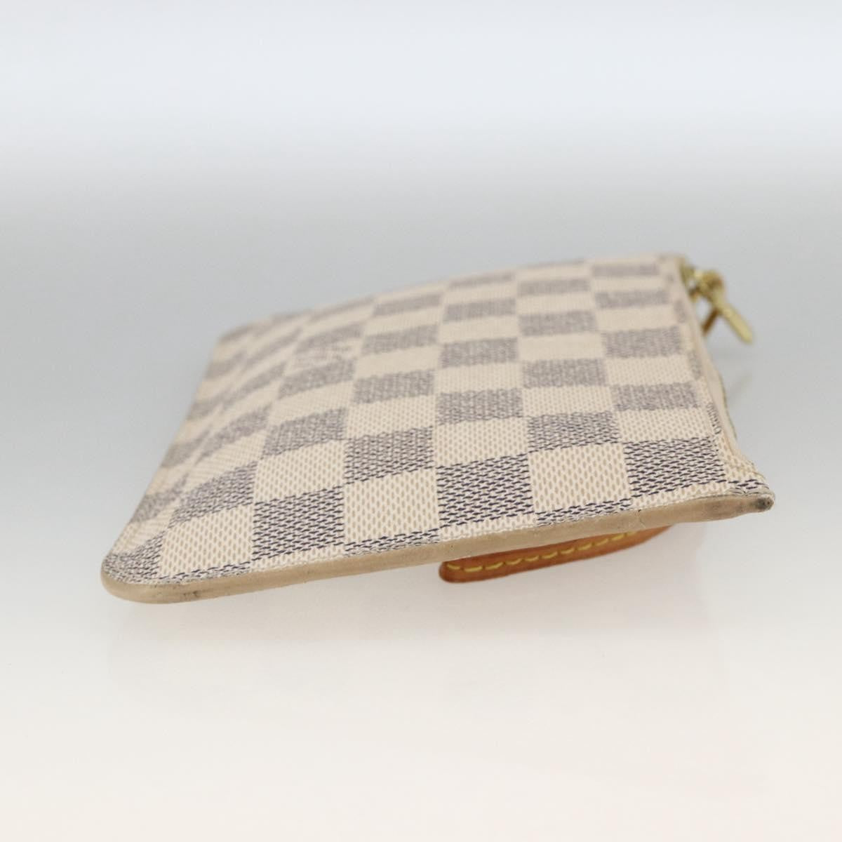 Louis Vuitton Neverfull Pochette Damier, WHITE, CANVAS, Clutche & pouche