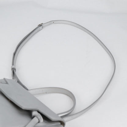 Celine Belt Bag Textured Leather, SILVER, LEATHER, Shoulder bag