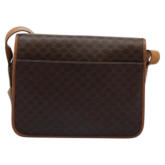 Celine Macadam Shoulder Bag PVC Leather, BROWN, CANVAS, Shoulder bag