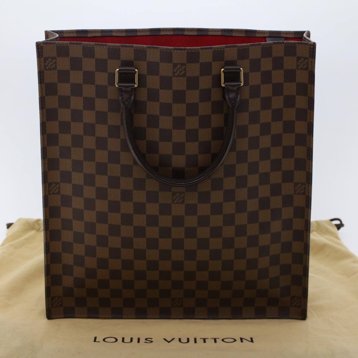 Louis Vuitton Sac Plat Bag Damier, BROWN, CANVAS, Handbag