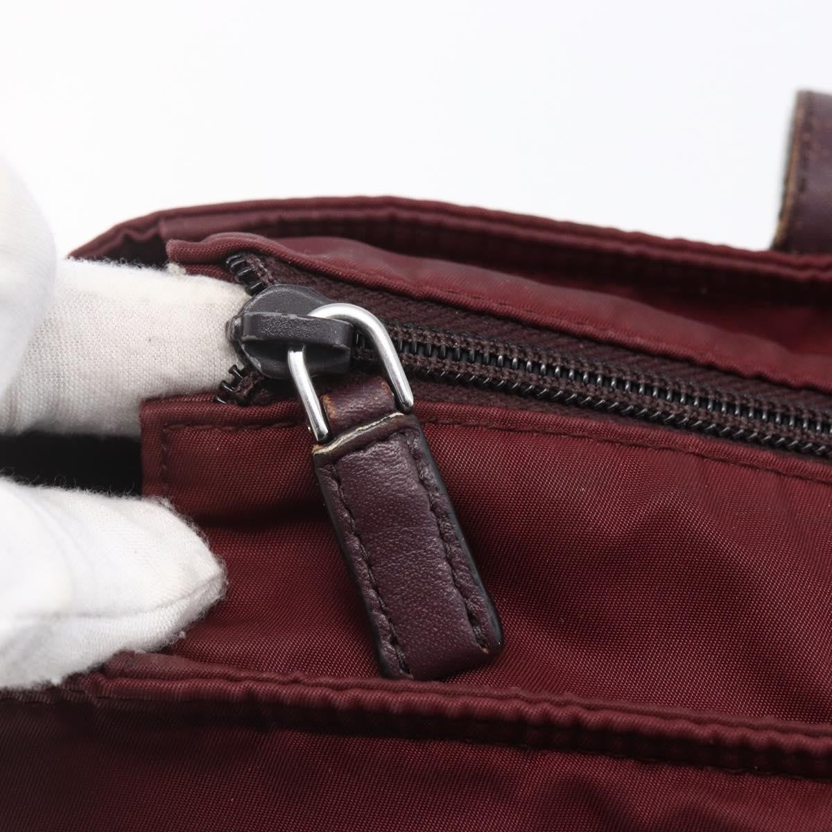 Prada Vintage Zip Tote Tessuto, BURGUNDY, NYLON, Tote bag