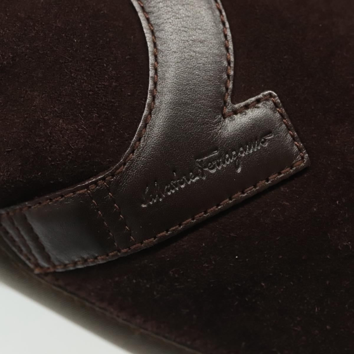 Salvatore Ferragamo Pochette Pony Hair, BROWN, SUEDE, Shoulder bag