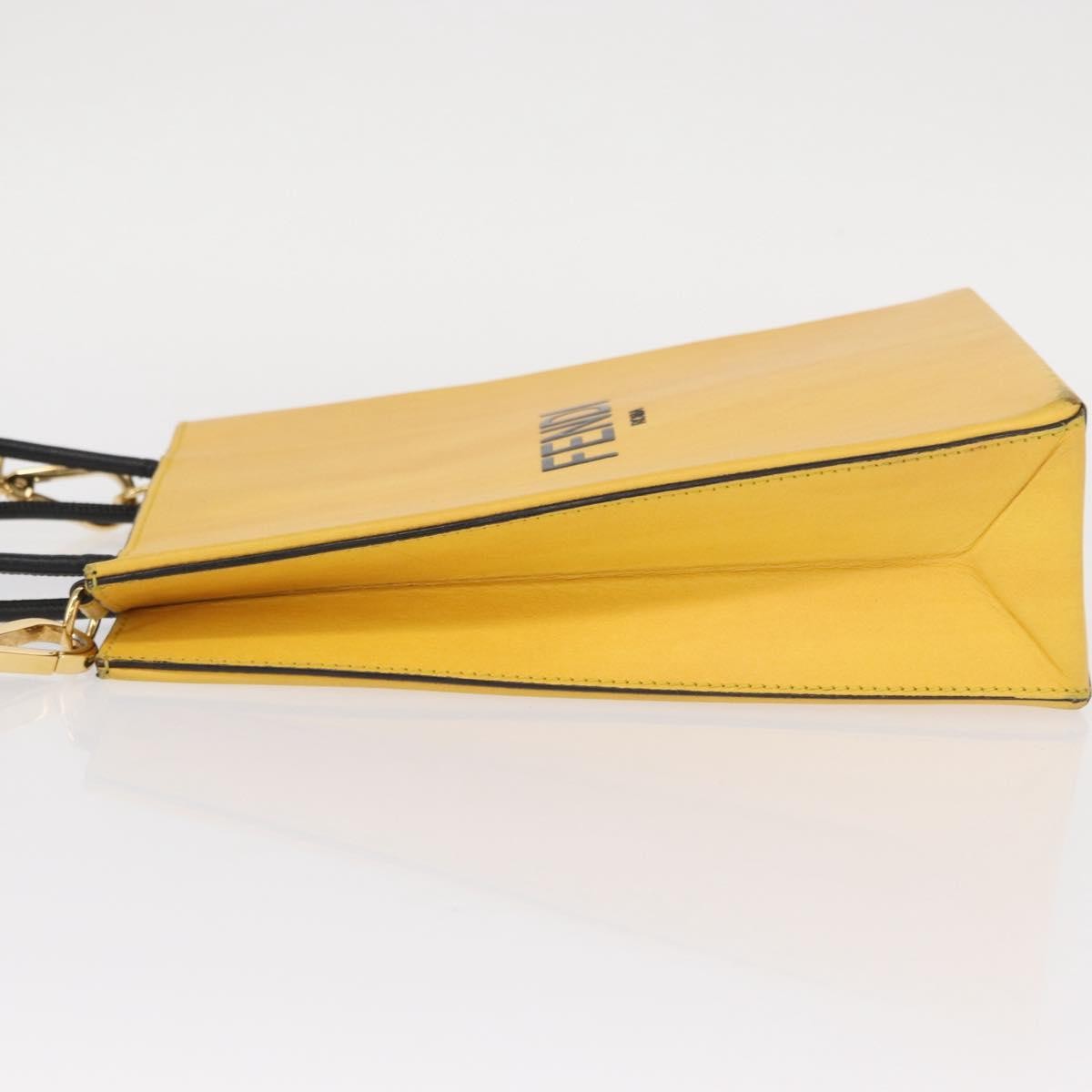 Fendi Pack Shopping Tote Leather, YELLOW, LEATHER, Handbag