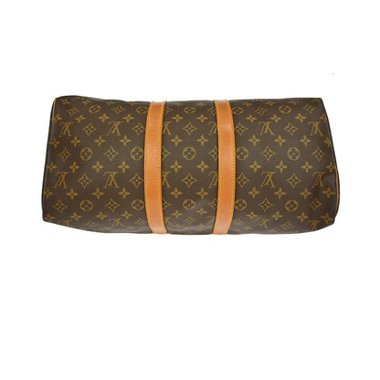 Louis Vuitton Keepall Bag Monogram Canvas, BROWN, CANVAS, Travel bag