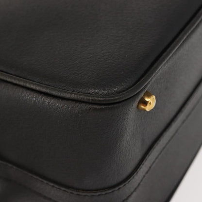 Gucci Vintage Bamboo Vanity Case Leather, NAVY, LEATHER, Handbag