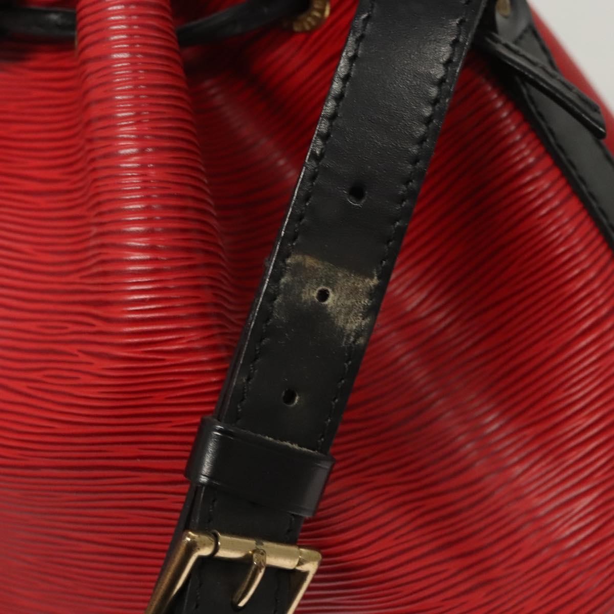 Louis Vuitton Petit Noe Handbag Two Tone Epi Leather, RED, LEATHER, Handbag