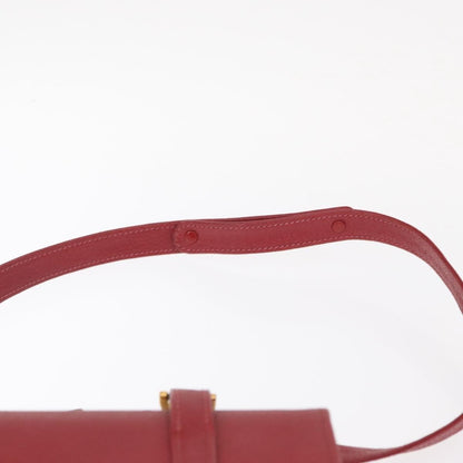 Gucci Vintage Bamboo Handle Bag Leather, RED, LEATHER, Handbag