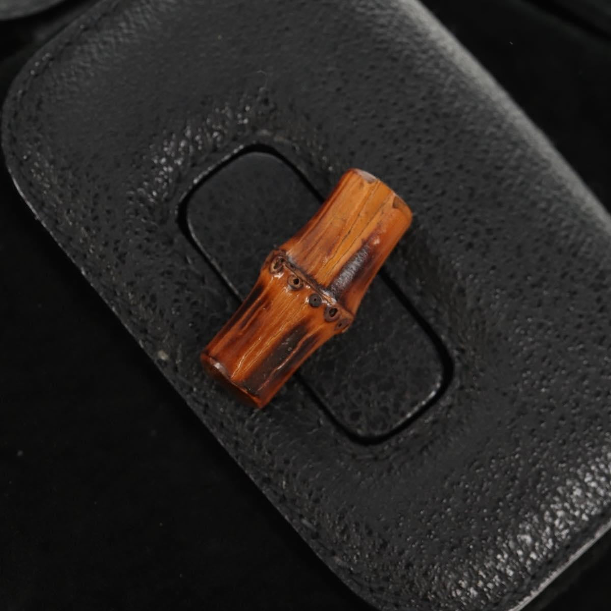 Gucci Vintage Bamboo Backpack Suede, BLACK, SUEDE, Backpack