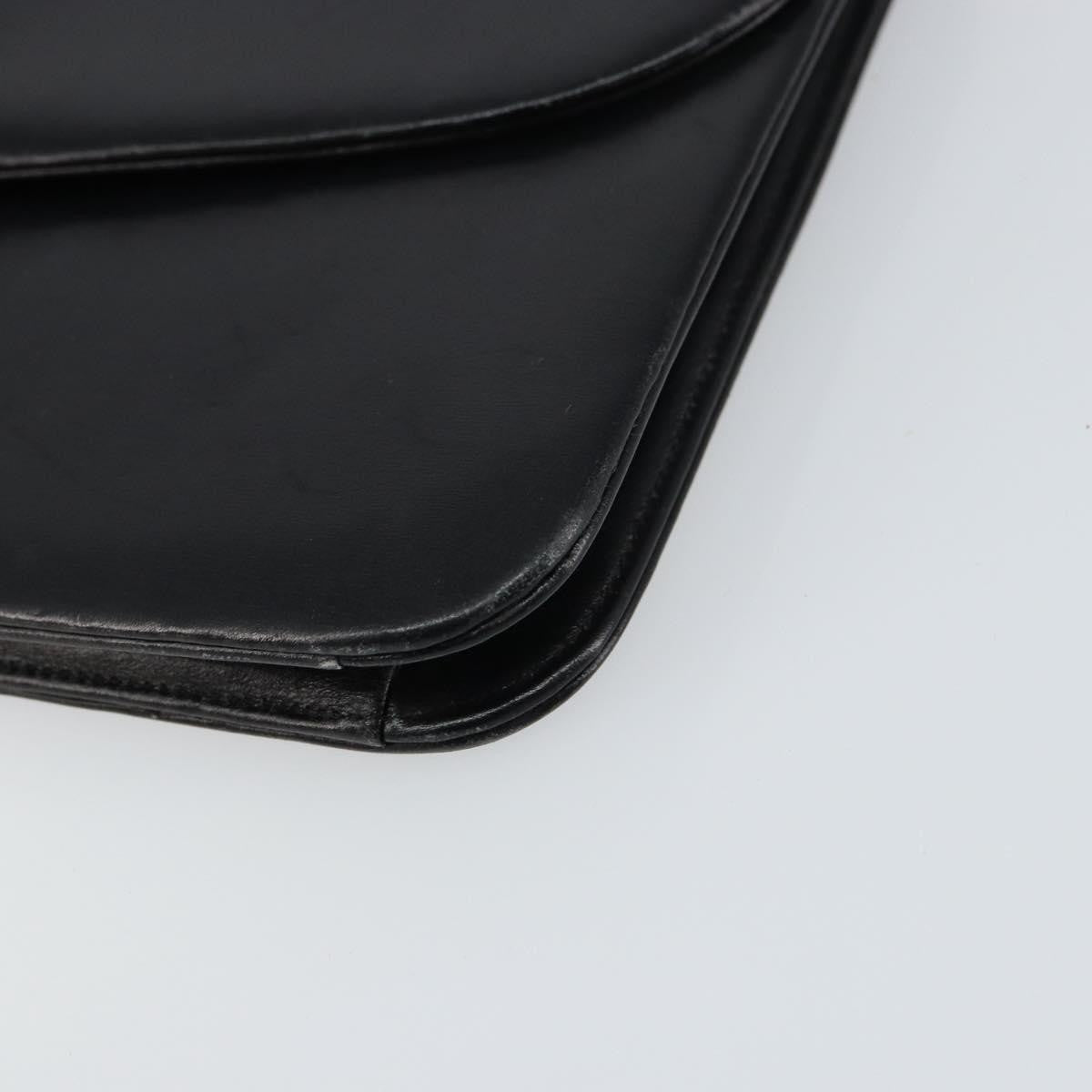 Christian Dior Vintage Chain Flap Shoulder Bag Leather, BLACK, LEATHER, Shoulder bag