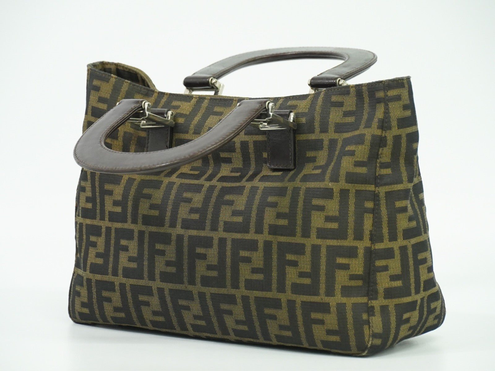 Fendi Zucca Tote bag FF motif, BROWN, CANVAS, Handbag