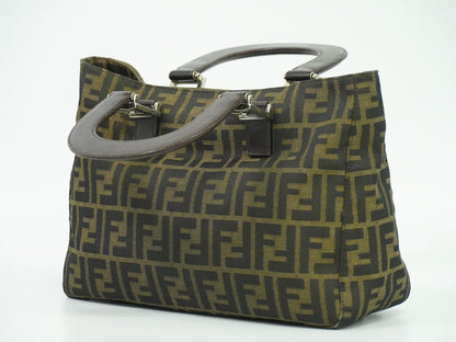 Fendi Zucca Tote bag FF motif, BROWN, CANVAS, Handbag