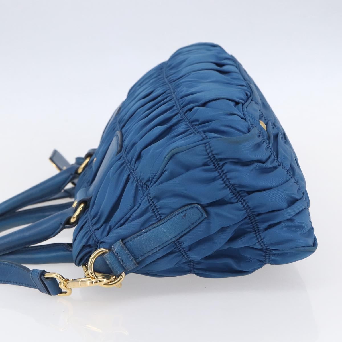 Prada Gaufre Convertible Satchel Tessuto, BLUE, NYLON, Handbag