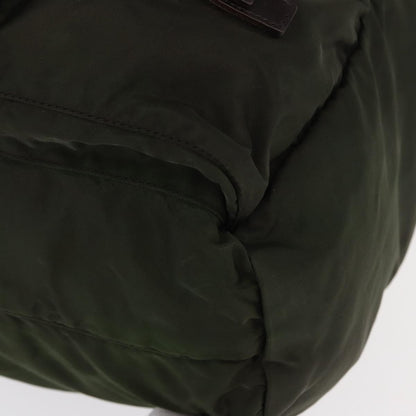Prada Double Front Pocket Backpack Tessuto, Khaki, Nylon, Backpack