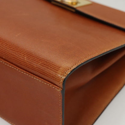 Celine Vintage Logo Top Handle Bag Leather, BROWN, LEATHER, Handbag