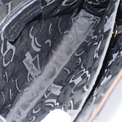 Salvatore Ferragamo Gancini handbag Leather, NAVY, LEATHER, Handbag