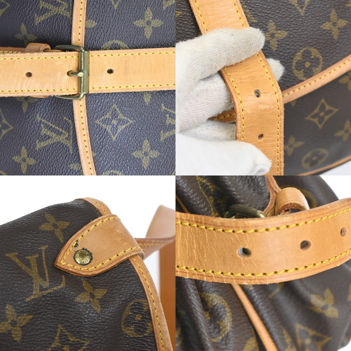 Louis Vuitton Saumur Handbag Monogram Canvas, BROWN, CANVAS, Shoulder bag