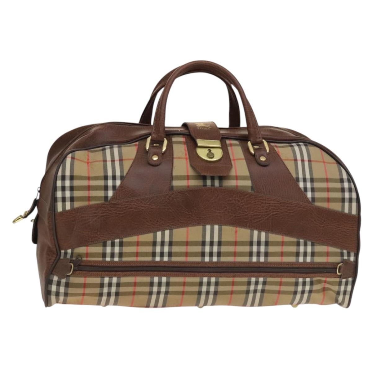 Burberry Nova check boston bag Canvas, BEIGE, CANVAS, Travel bag