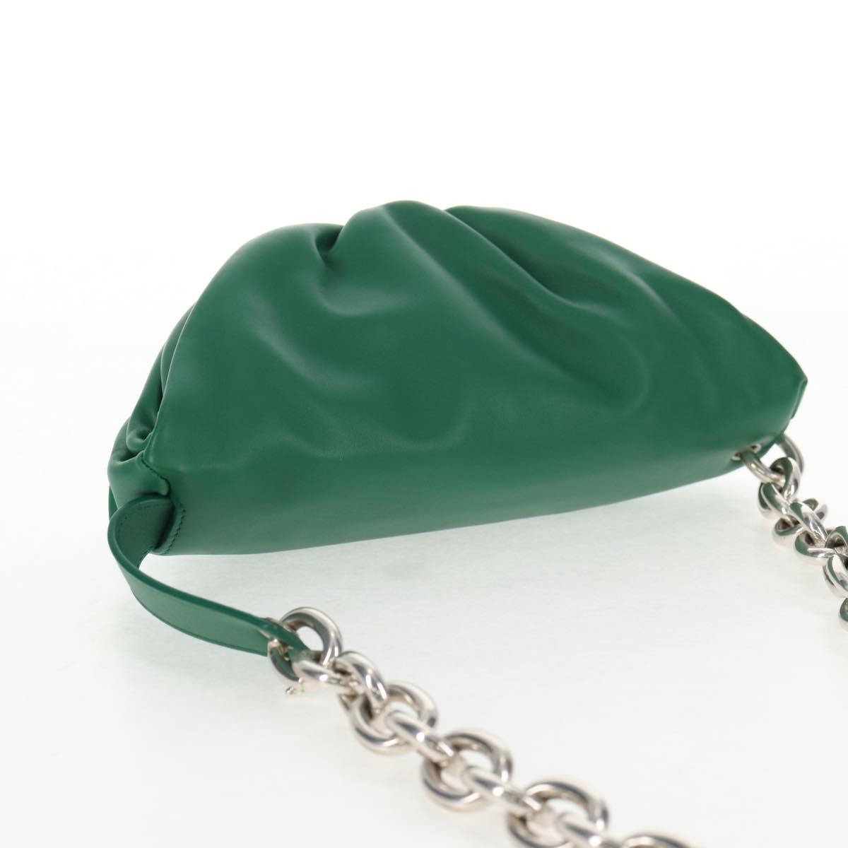 Bottega Veneta The Chain Pouch Leather, GREEN, LEATHER, Clutche & pouche