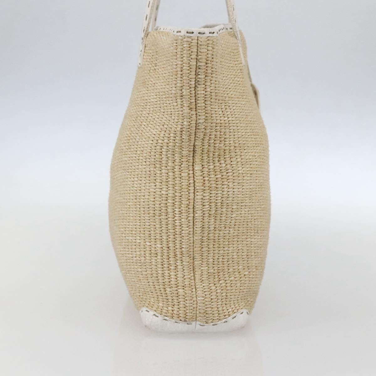 Fendi Selleria Tote Bag Raffia, BEIGE, WICKER, Tote bag