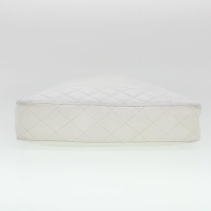 Chanel Vintage Shopping Tote Lambskin, WHITE, LEATHER, Shoulder bag