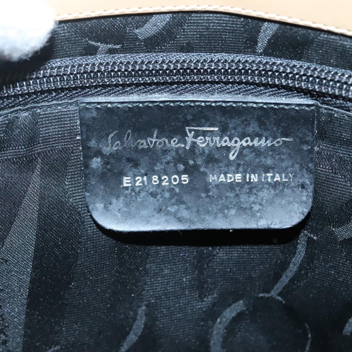 Salvatore Ferragamo Gancini Shoulder Bag Patent Leather, BEIGE, PATENT_LEATHER, Shoulder bag