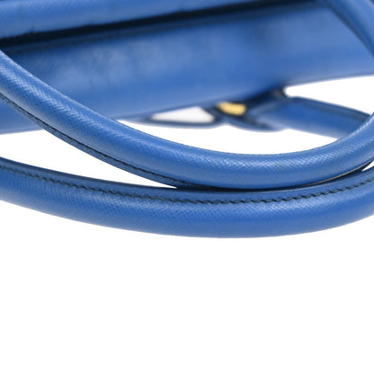 Prada Bauletto Bag Saffiano Leather, BLUE, LEATHER, Handbag
