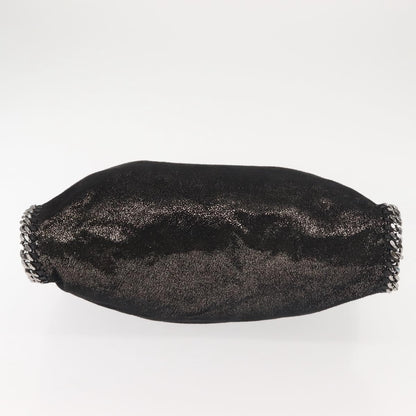 Stella McCartney Falabella Fold Over Bag Faux Suede, BLACK, SYNTHETIC, Crossbody bag