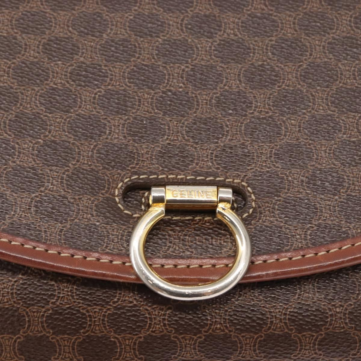 Celine Vintage Macadam Shoulder Bag Canvas, BROWN, CANVAS, Shoulder bag