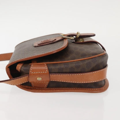 Celine Macadam Shoulder Bag PVC Leather, BROWN, CANVAS, Shoulder bag