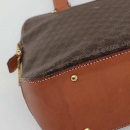 Celine Vintage Macadam Handbag Canvas and Leather, BROWN, CANVAS, Handbag