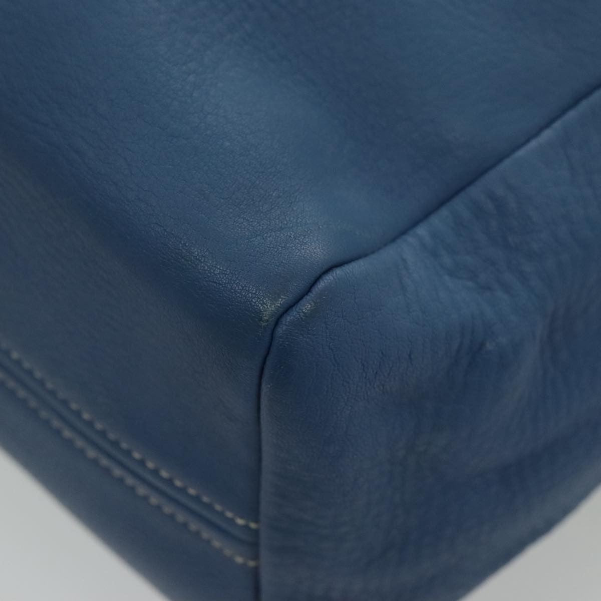 Prada Front Pocket Tote Vitello Daino, BLUE, LEATHER, Tote bag