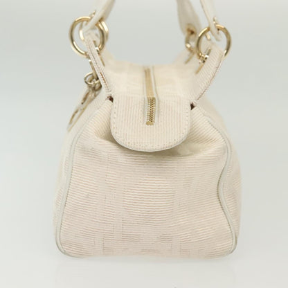Christian Dior Cannage Handbag Canvas, WHITE, CANVAS, Handbag
