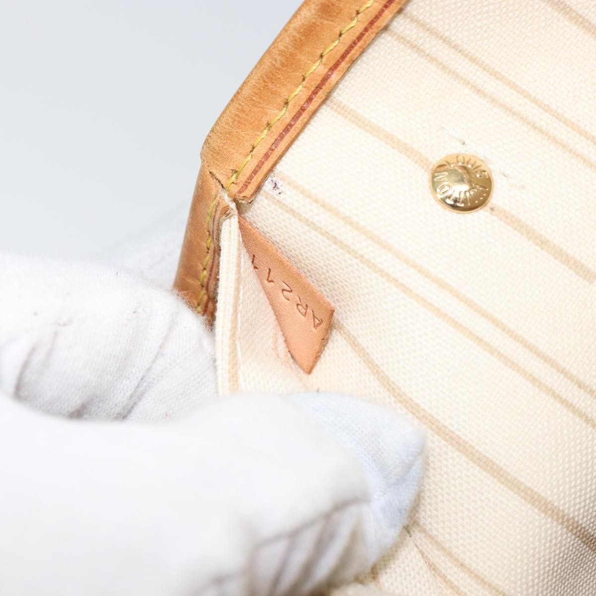 Louis Vuitton Neverfull Tote Damier azur, BEIGE, CANVAS, Tote bag