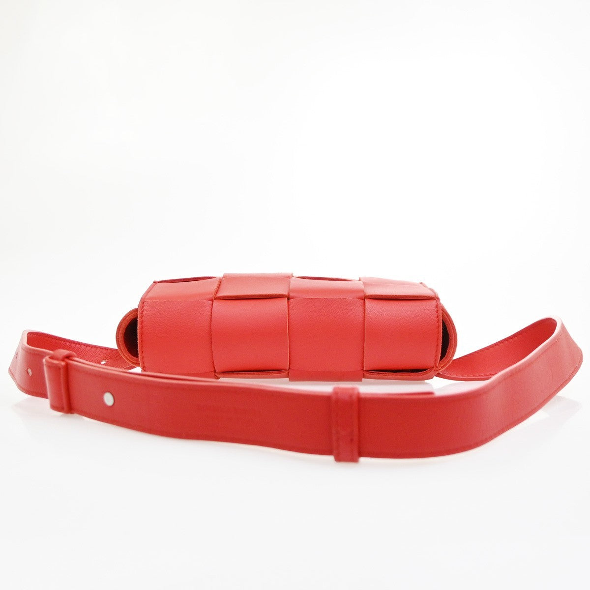 Bottega Veneta Cassette Belt Bag Maxi Intrecciato Leather, Red, Leather, Clutch