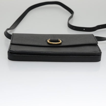 Burberry D-Ring Shoulder Bag Leather, BLACK, LEATHER, Shoulder bag