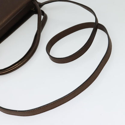 Salvatore Ferragamo Gancini Shoulder Bag Leather, BROWN, LEATHER, Shoulder bag