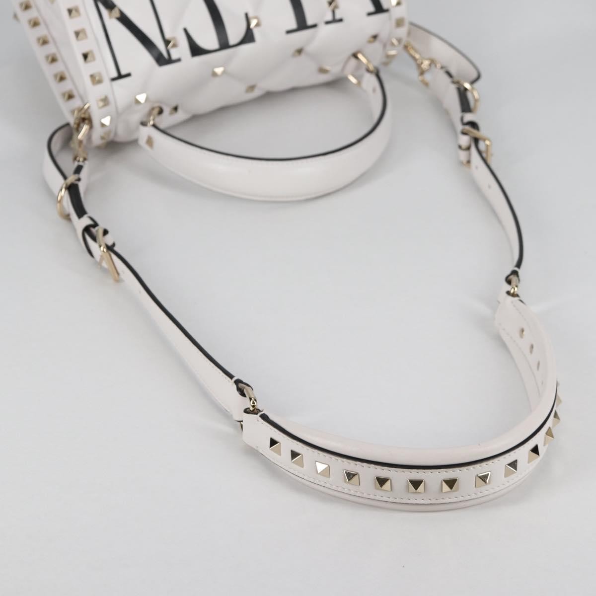 Valentino Garavani VLTN Candystud Top Handle Bag Printed Leather, WHITE, LEATHER, Handbag